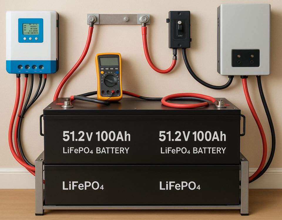 Banco de baterías del sistema de energía solar DIY: Guía práctica con baterías LiFePO₄ de 51,2 V y 100 Ah 8 Sistema de energía solar DIY Banco de baterías