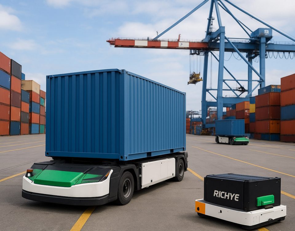 Đội xe AGV đang góp phần nâng cao năng suất cảng.